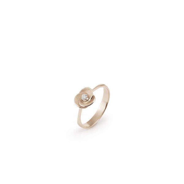 Annamaria Cammilli Ring Natural Beige Gold 18 Karat mit Diamanten Desert Rose GAN3296N