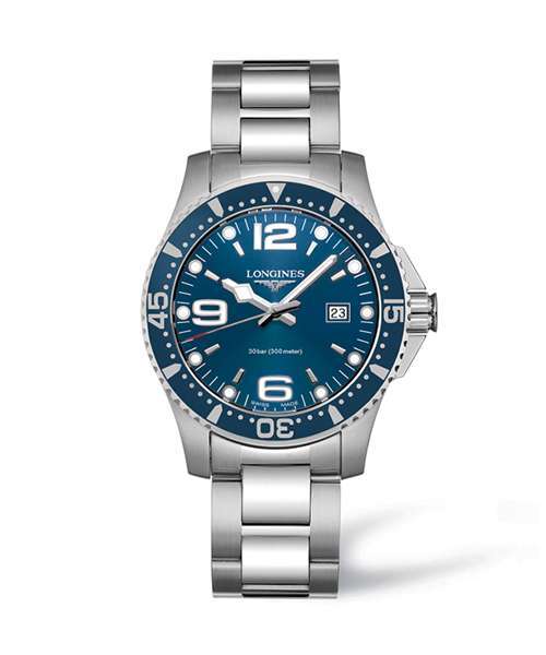 Longines HydroConquest 39mm blau Herren-Uhr Quarz Edelstahl-Armband L3.730.4.96.6 zum günstigen Preis online kaufen | UHREN01