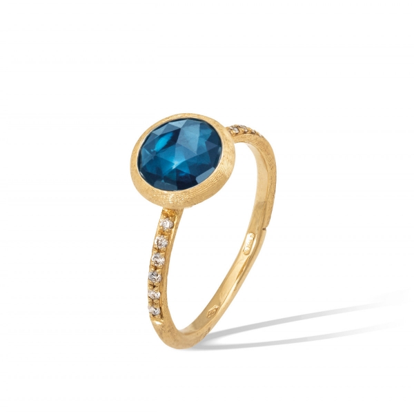 Marco Bicego Ring Jaipur Color Gold mit blauem London Topas & Diamanten AB632-B TPL01
