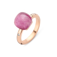 BIGLI Mini Sweety Ring Rosegold mit Diamant Bergkristall Rubin Perlmutt 20R88Rcrrubmp