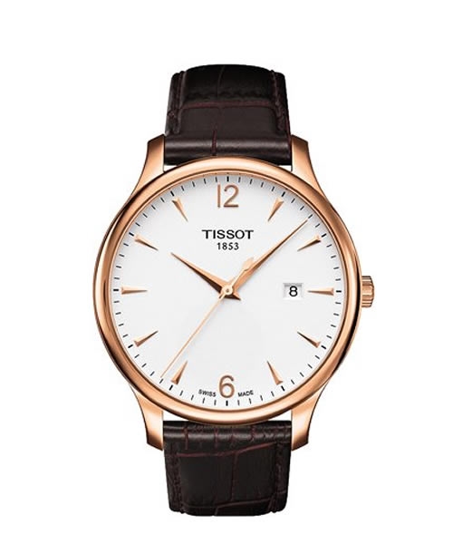 Tissot Tradition Herren Uhr Quarzuhr mit braunem Lederarmband T063.610.36.037.00 | UHREN01