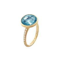 Marco Bicego Ring Gold mit blauem Topas & Diamanten Jaipur AB586-B-TP01