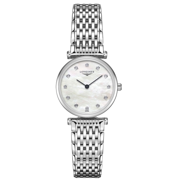 Longines La Grande Classique Damen-Uhr silber weiß mit Diamanten 24mm L4.209.4.87.6 zum günstigen Preis online kaufen | UHREN01