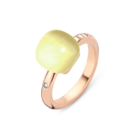 BIGLI Mini Sweety Ring Rosegold mit Diamant Zitronenquarz Perlmutt 20R88Rlqmp