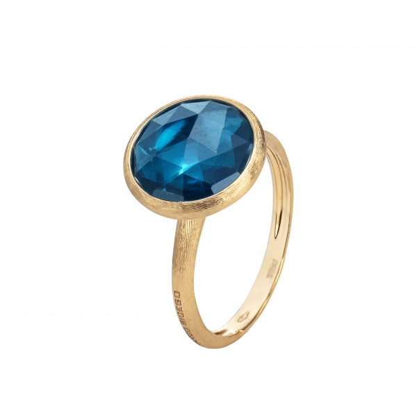 Marco Bicego Jaipur Ring mit blauem London-Topas Edelstein Gold AB586-TPL01-Y