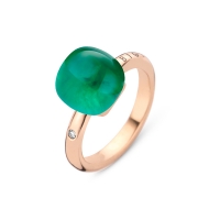 BIGLI Mini Sweety Ring Rosegold mit Diamant Bergkristall Smaragd Perlmutt 20R88Rcrsmermp