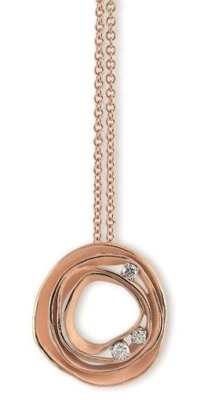 Annamaria Cammilli Halskette DUNE aus 750 Gold (Orange Apricot) mit 3 Diamant im Brillant-Schliff GPE0776J