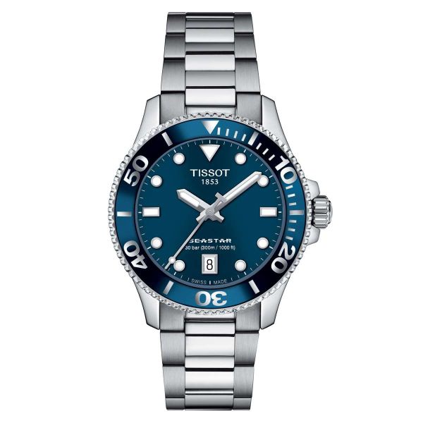 Tissot Seastar 1000 Quarz 36mm Uhr Damen Herren Blau T120.210.11.041.00