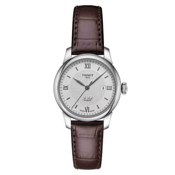 Tissot Le Locle Automatic Lady Damen Uhr Silber mit braunem Leder-Armband 29mm T006.207.16.038.00 | UHREN01
