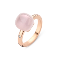 BIGLI Mini Sweety Ring Rosegold mit Diamant Rosenquarz Perlmutt 20R88Rpqmp