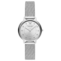 Emporio Armani Uhr Damen Silbern 32mm Milanaise-Armband Quarz AR11128