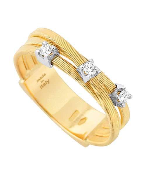 Marco Bicego Goa Ring Gold mit Diamanten 3 Stränge AG269-B-Y