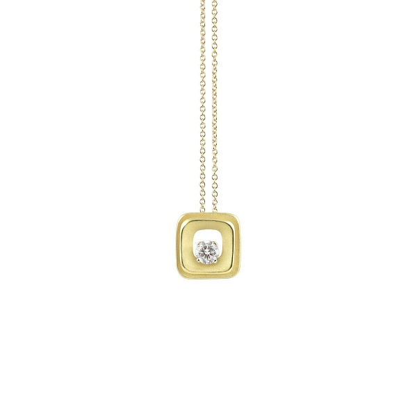 Annamaria Cammilli Halskette 18 Karat Lemon Bamboo Gold Anhänger mit Diamanten My Way GPE2667Y | UHREN01