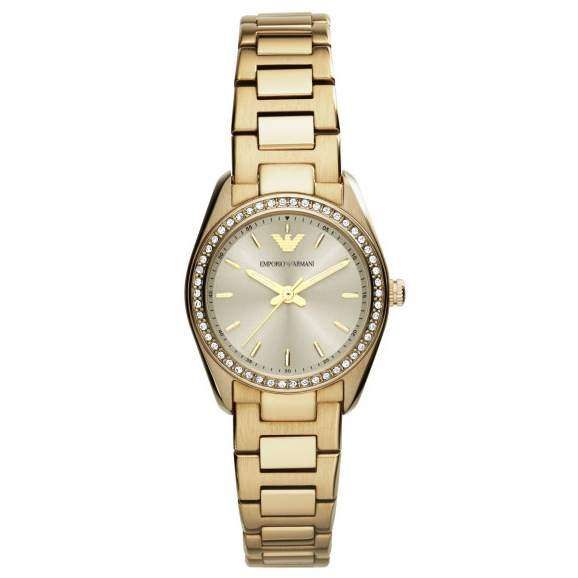 Emporio Armani Damen Uhr AR6031 Gold Edelstahl Kristalle