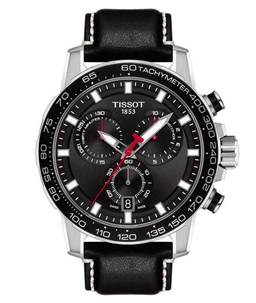 Tissot Supersport Chrono Quarz 45mm Schwarz Leder-Armband Chronograph Herren T125.617.16.051.00