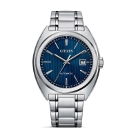 Citizen Herrenuhr Automatik 42mm Silber Blau Edelstahl-Armband Elegant NJ0100-71L