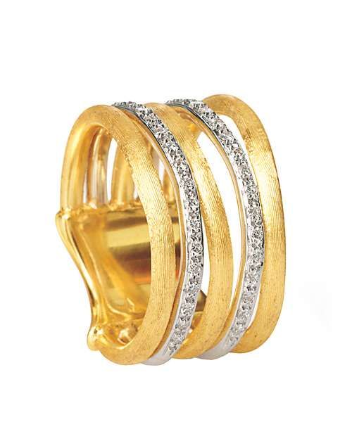 Marco Bicego Ring mit Diamanten Gold 18 Karat 5 Stränge Jaipur Link AB479-B