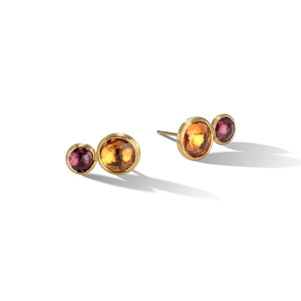 Marco Bicego Ohrringe Gold mit Citrin & rosa Turmalin Jaipur Color OB1518 MIX164 Y